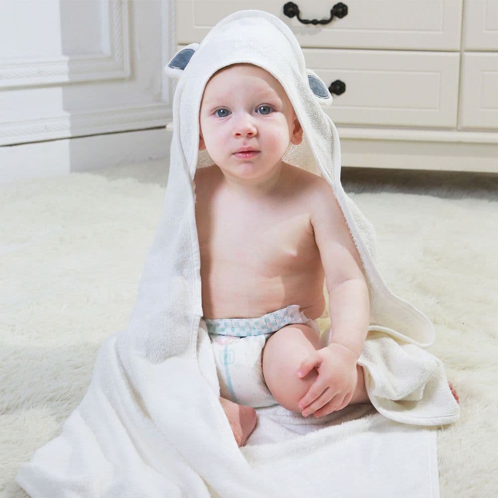 image-Baby Cotton Bamboo Fiber Quilt, Children's Bath Towel With Hood