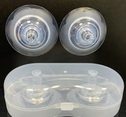 image-Mother And Baby Supplies Silicone Nipple Protector Transparent Nano Ten-hole Protector Breast Pad Breast Nipple Protector