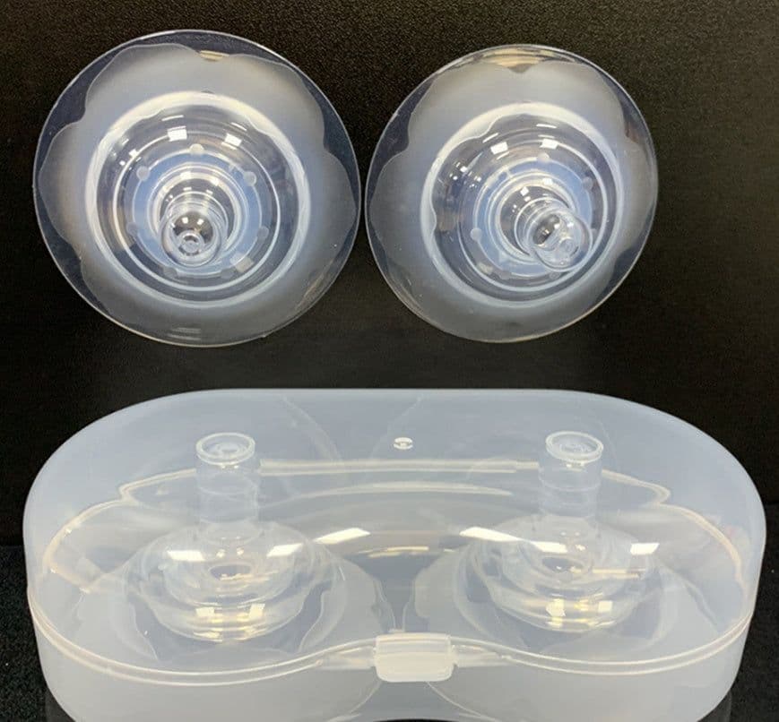 image-Mother And Baby Supplies Silicone Nipple Protector Transparent Nano Ten-hole Protector Breast Pad Breast Nipple Protector