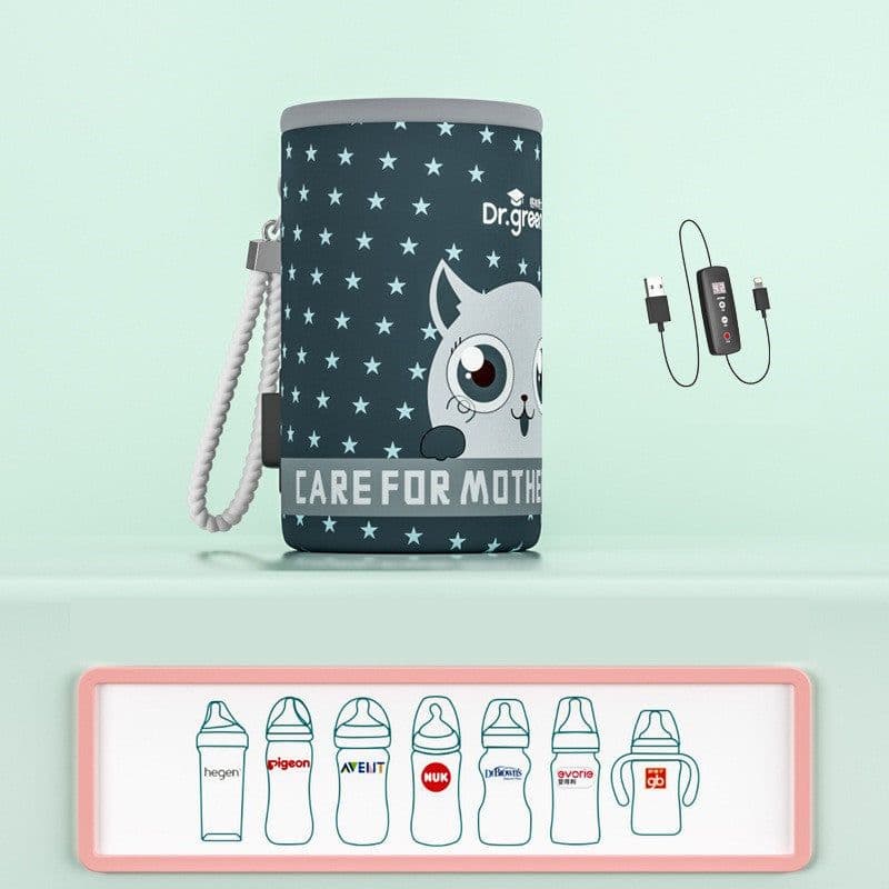 image-Out Portable Heat Preservation Baby Bottle Bag Car Bottle Warmer Heating Jacket USB