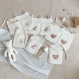image-Ins Korea Crib Storage Hanging Bag Stroller Bag Diapers Diapers Feeding Bottle Baby Toy Storage Bag Storage Bag