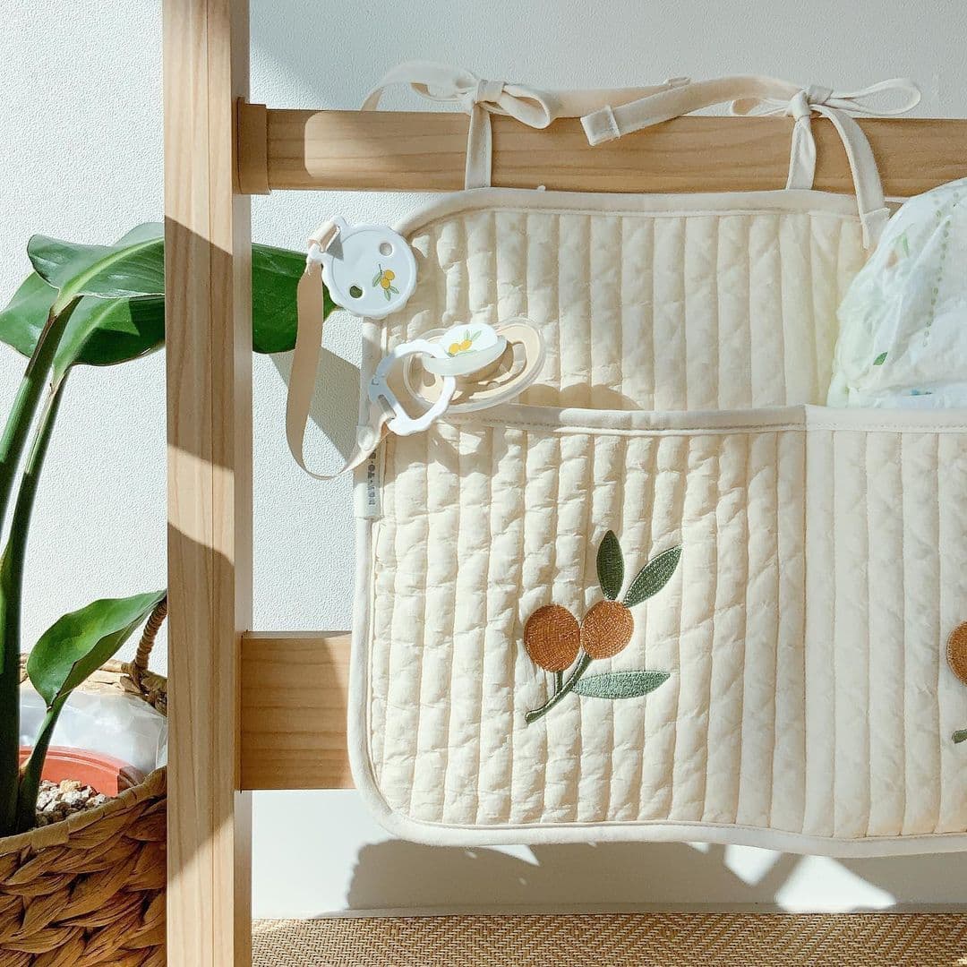 image-Ins Korea Crib Storage Hanging Bag Stroller Bag Diapers Diapers Feeding Bottle Baby Toy Storage Bag Storage Bag