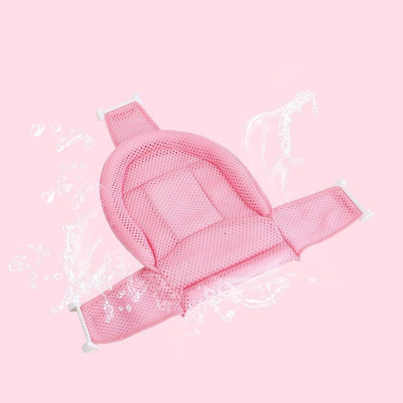 image-Baby Bath Net T-Shaped Newborn Bathing Net Bag Bracket Baby Bath Bed Bath Rack