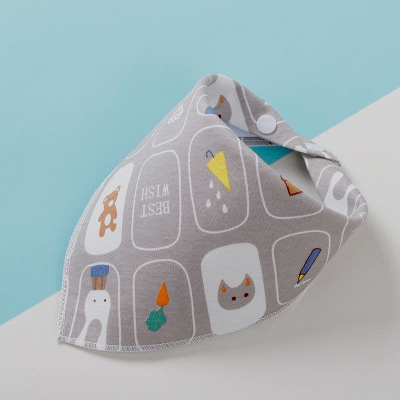 image-Triangle Scarf Children's Bib Double-sided Saliva Towel Custom
