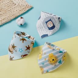 image-Triangle Scarf Children's Bib Double-sided Saliva Towel Custom