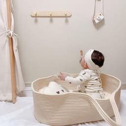 image-European Style Cotton Rope Crib Creative Baby Basket
