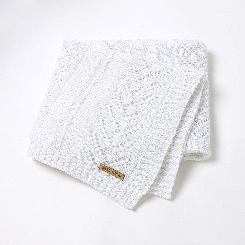 image-Infant Solid Color Hollow Cotton Quilt Cover Blanket