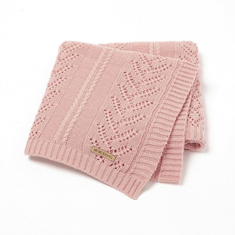 image-Infant Solid Color Hollow Cotton Quilt Cover Blanket
