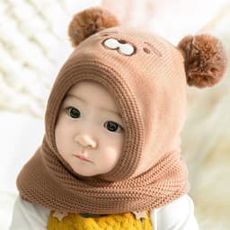 image-Toddler Boys And Girls Baby Woolen Hats Thickened To Keep Warm