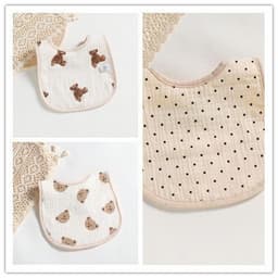 image-Cotton Gauze U-shaped Bib Baby Saliva Towel