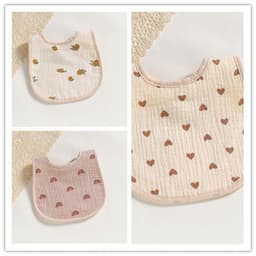 image-Cotton Gauze U-shaped Bib Baby Saliva Towel
