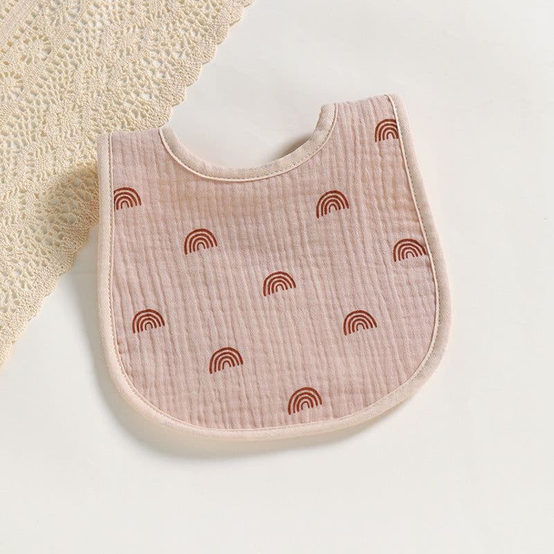 image-Cotton Gauze U-shaped Bib Baby Saliva Towel