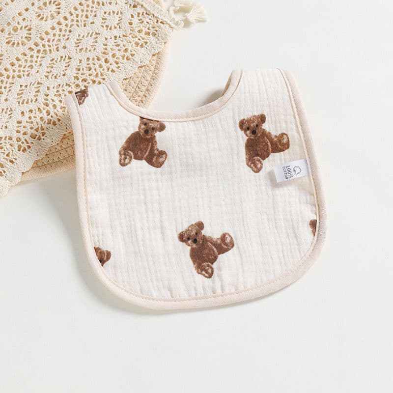 image-Cotton Gauze U-shaped Bib Baby Saliva Towel
