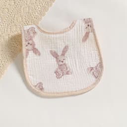 image-Cotton Gauze U-shaped Bib Baby Saliva Towel