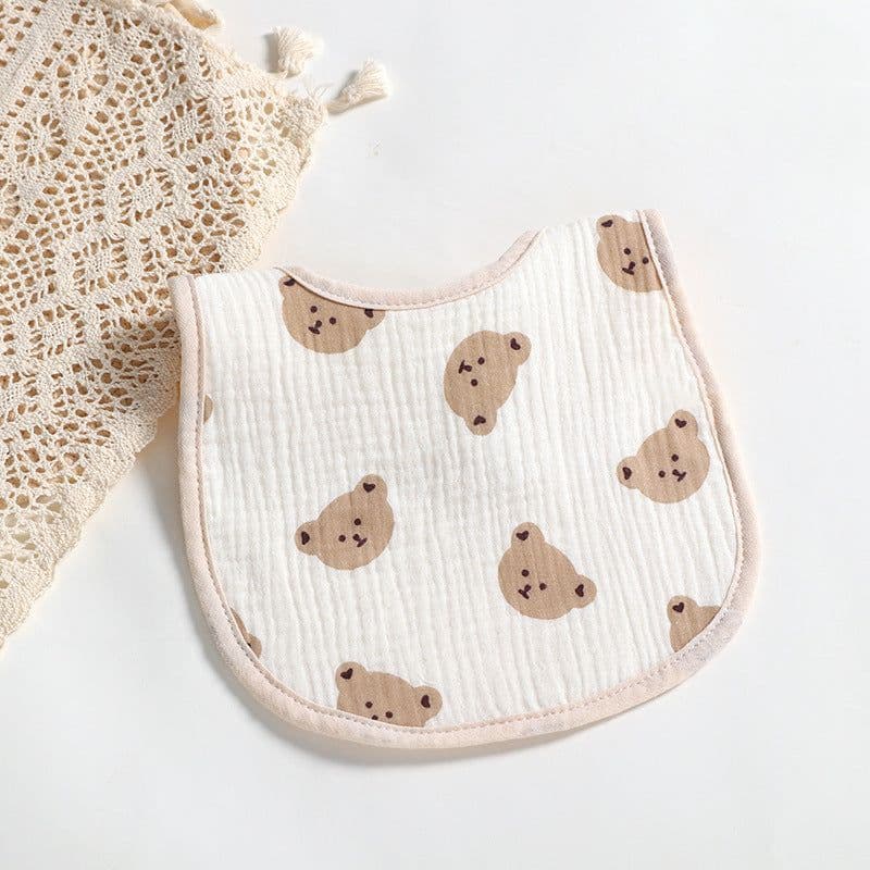 image-Cotton Gauze U-shaped Bib Baby Saliva Towel