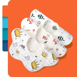 image-Rotating Flower Waterproof Baby Cloths Saliva Towel Cartoon Soft Round Baby Bibs Feeding Scarf