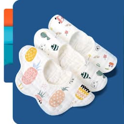 image-Rotating Flower Waterproof Baby Cloths Saliva Towel Cartoon Soft Round Baby Bibs Feeding Scarf