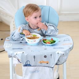 image-Baby Eating Dining Chair Bib Cover Anti-Dirty Feeding Clothing Gown