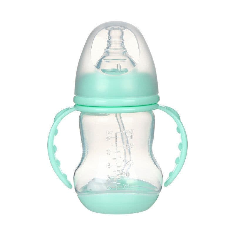 image-Wide Caliber PP Baby Bottle Anti-colic With Handle Straw Baby Feeding Bottle 180 240ML Optional Bulk