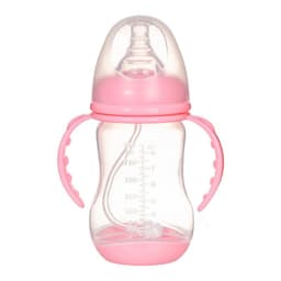 image-Wide Caliber PP Baby Bottle Anti-colic With Handle Straw Baby Feeding Bottle 180 240ML Optional Bulk