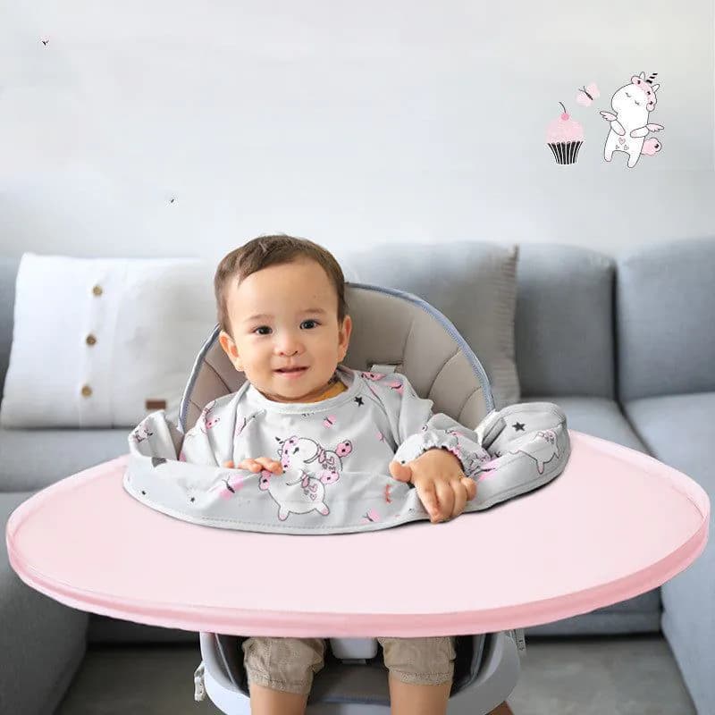 image-Bib Tray Baby Eat Dirty Mat Baby Eat Water-Proof Bib