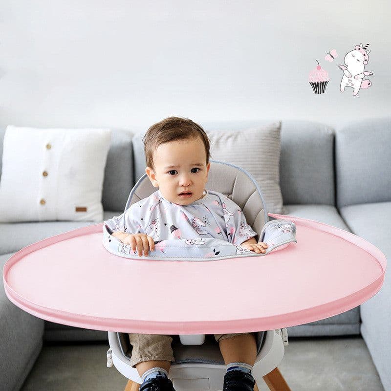 image-Bib Tray Baby Eat Dirty Mat Baby Eat Water-Proof Bib