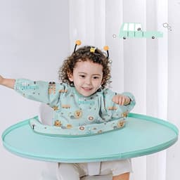 image-Bib Tray Baby Eat Dirty Mat Baby Eat Water-Proof Bib