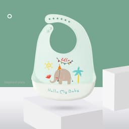 image-Baby Silicone Bibs Children Waterproof And Dirty Saliva Pockets Children Meal Pockets Disposable