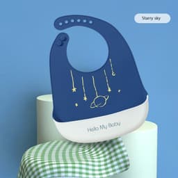 image-Baby Silicone Bibs Children Waterproof And Dirty Saliva Pockets Children Meal Pockets Disposable