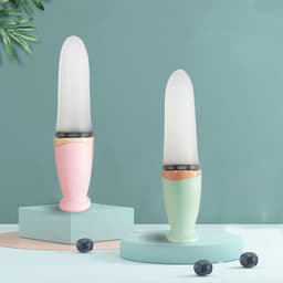 image-Baby Rice Noodle Spoon Squeeze Silicone Rice Noodle Spoon Milk Bottle Baby