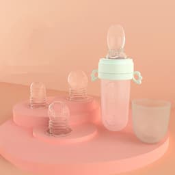 image-Baby Biting Bag Rice Cereal Spoon Complementary Food Feeding Spoon Portable Rice Cereal Bottle