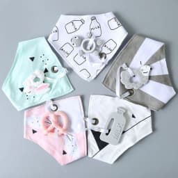 image-Cotton Bibs Burp Silicone Bib