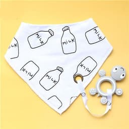 image-Cotton Bibs Burp Silicone Bib