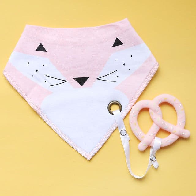 image-Cotton Bibs Burp Silicone Bib
