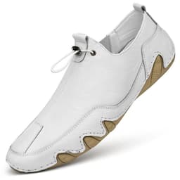 image-Men's Leather Casual Shoes - Black Size 47