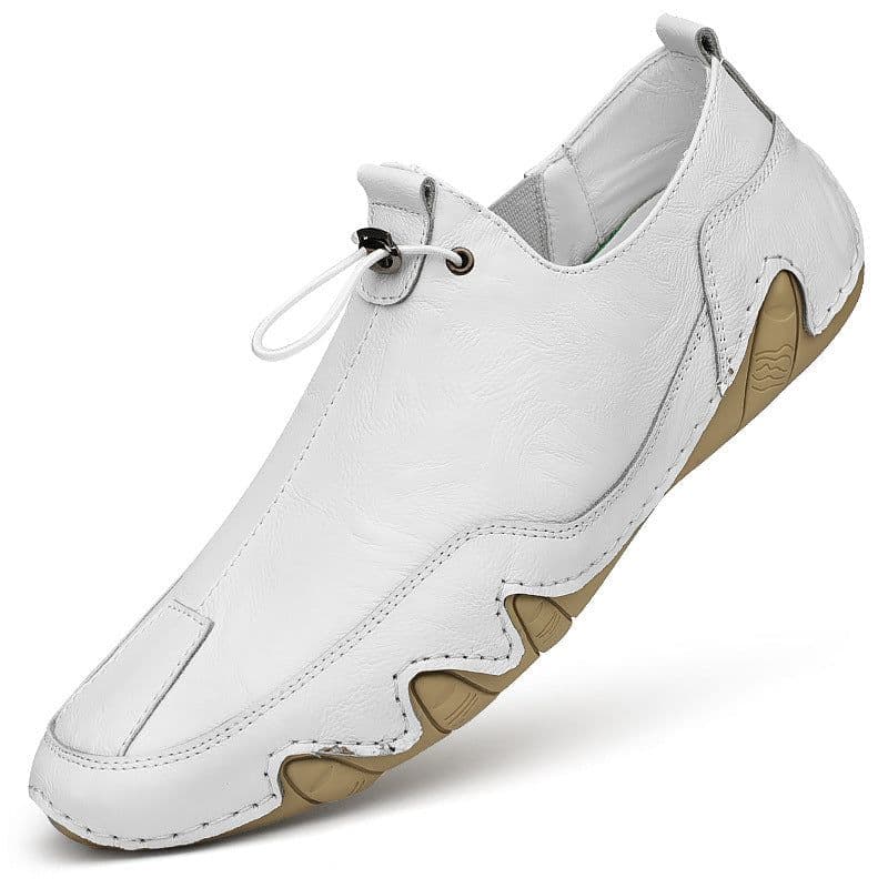 image-Men's Leather Casual Shoes - Black Size 47
