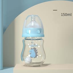 image-Anti-Scalding Handle Silicone Sleeve Insulated Baby Bottle
