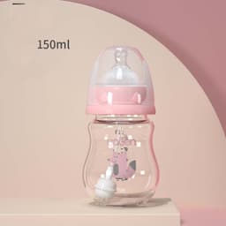 image-Anti-Scalding Handle Silicone Sleeve Insulated Baby Bottle