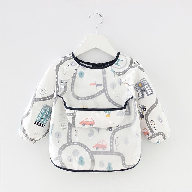 image-Infant Child Waterproof Bib Long Sleeve Infant Baby Overclothes Infants Polyester Taffeta Full Body Waterproof