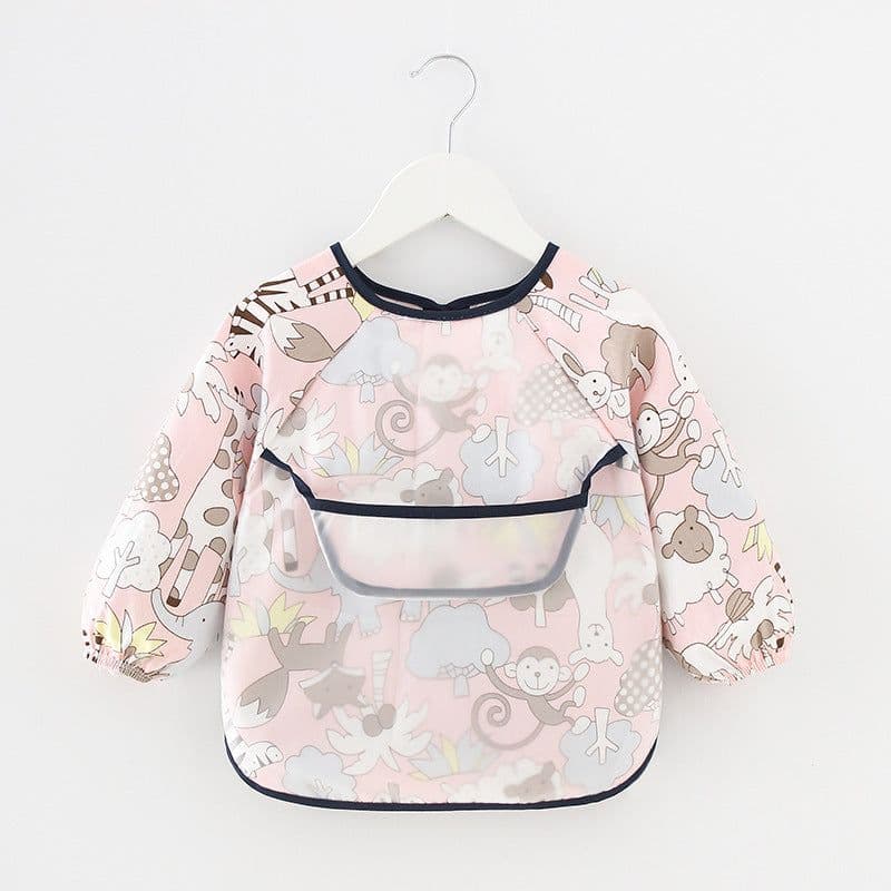 image-Infant Child Waterproof Bib Long Sleeve Infant Baby Overclothes Infants Polyester Taffeta Full Body Waterproof