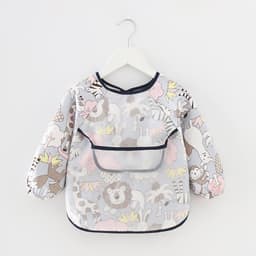 image-Infant Child Waterproof Bib Long Sleeve Infant Baby Overclothes Infants Polyester Taffeta Full Body Waterproof