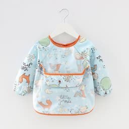 image-Infant Child Waterproof Bib Long Sleeve Infant Baby Overclothes Infants Polyester Taffeta Full Body Waterproof