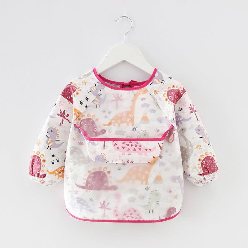 image-Infant Child Waterproof Bib Long Sleeve Infant Baby Overclothes Infants Polyester Taffeta Full Body Waterproof