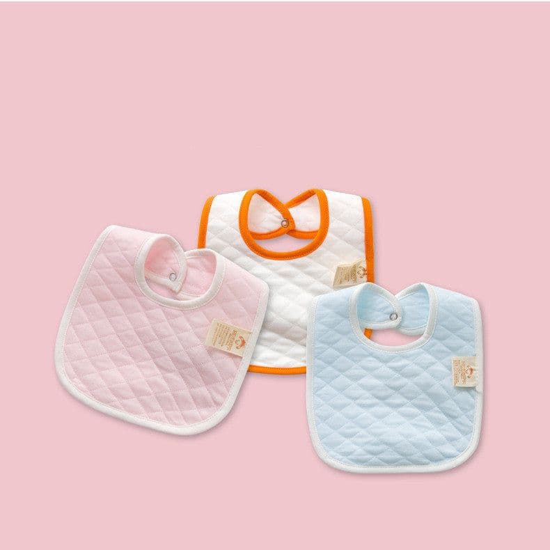 image-Newborn Baby Feeding Bib Thickened Double Pure Cotton