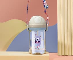image-Babycare 240ml Baby Sippy Cup Cute Shape Anti-Choke Straw Baby Water Bottle