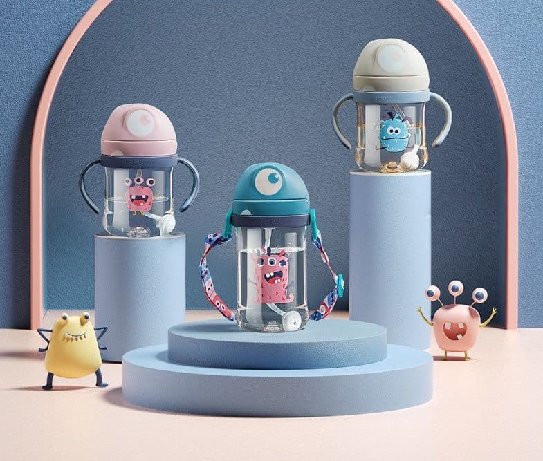 image-Babycare 240ml Baby Sippy Cup Cute Shape Anti-Choke Straw Baby Water Bottle