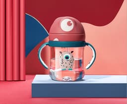 image-Babycare 240ml Baby Sippy Cup Cute Shape Anti-Choke Straw Baby Water Bottle