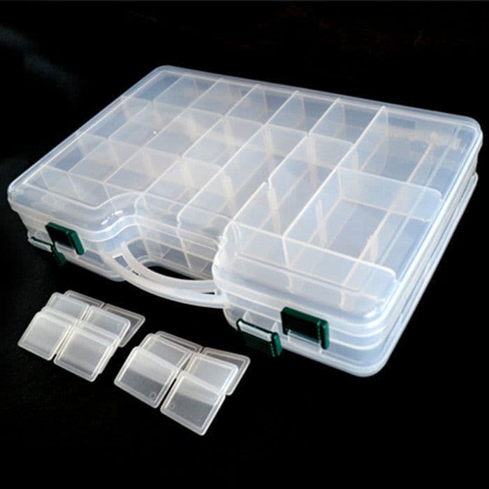 image-Sub box, double deck, double deck, double deck, sub bait, bait box, fake bait box, storage box, large capacity fishing box