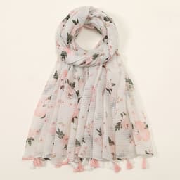 image-Japanese and Korean fresh rendering ink painting butterfly print sun protection shawl travel beach towel cotton and linen feel scarf