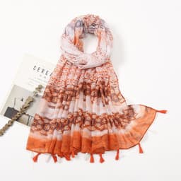 image-Japanese and Korean fresh rendering ink painting butterfly print sun protection shawl travel beach towel cotton and linen feel scarf